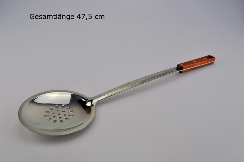 Schaumlöffel Schumovka aus Edelstahl mit Holzgriff Gesamtlänge 47,5 cm